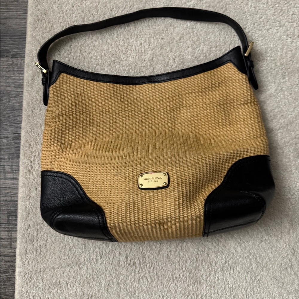 Michael Kors Black and Tan Hobo Bag